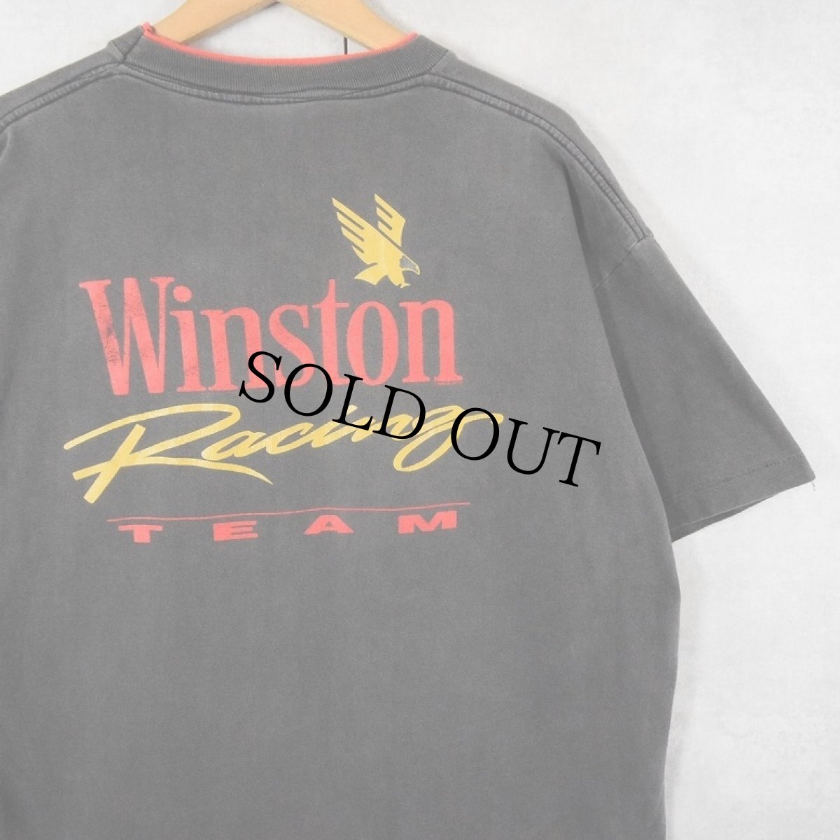 画像1: 90's Winston タバコ企業プリントTシャツ BLACK (1)