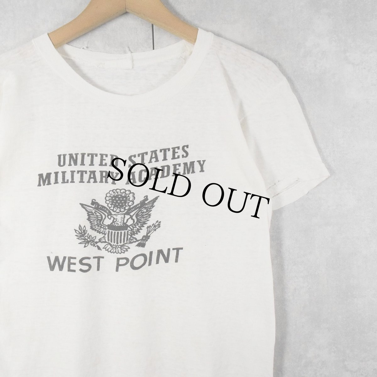 画像1: 60's UNITED STATES MILITARY ACADEMY WEST POINT 染み込みプリント Tシャツ (1)