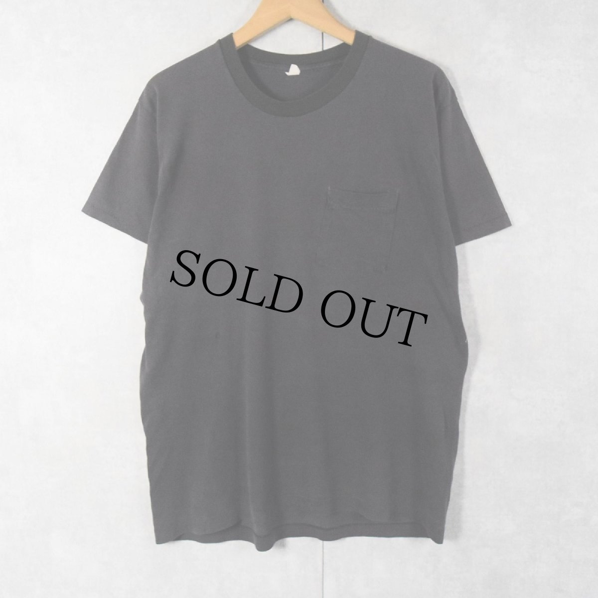 画像1: 80's FRUIT OF THE LOOM USA製 無地ポケットTシャツ BLACK L (1)