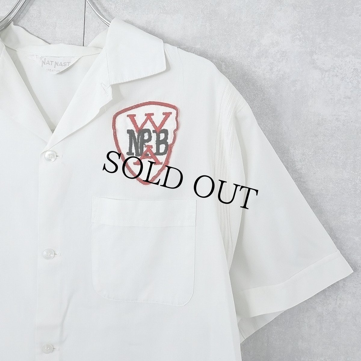 画像2: 60's NAT NAST "ANDY TAYLOR" チェーン刺繍 コットンオープンカラーシャツ (2)