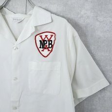 画像2: 60's NAT NAST "ANDY TAYLOR" チェーン刺繍 コットンオープンカラーシャツ (2)
