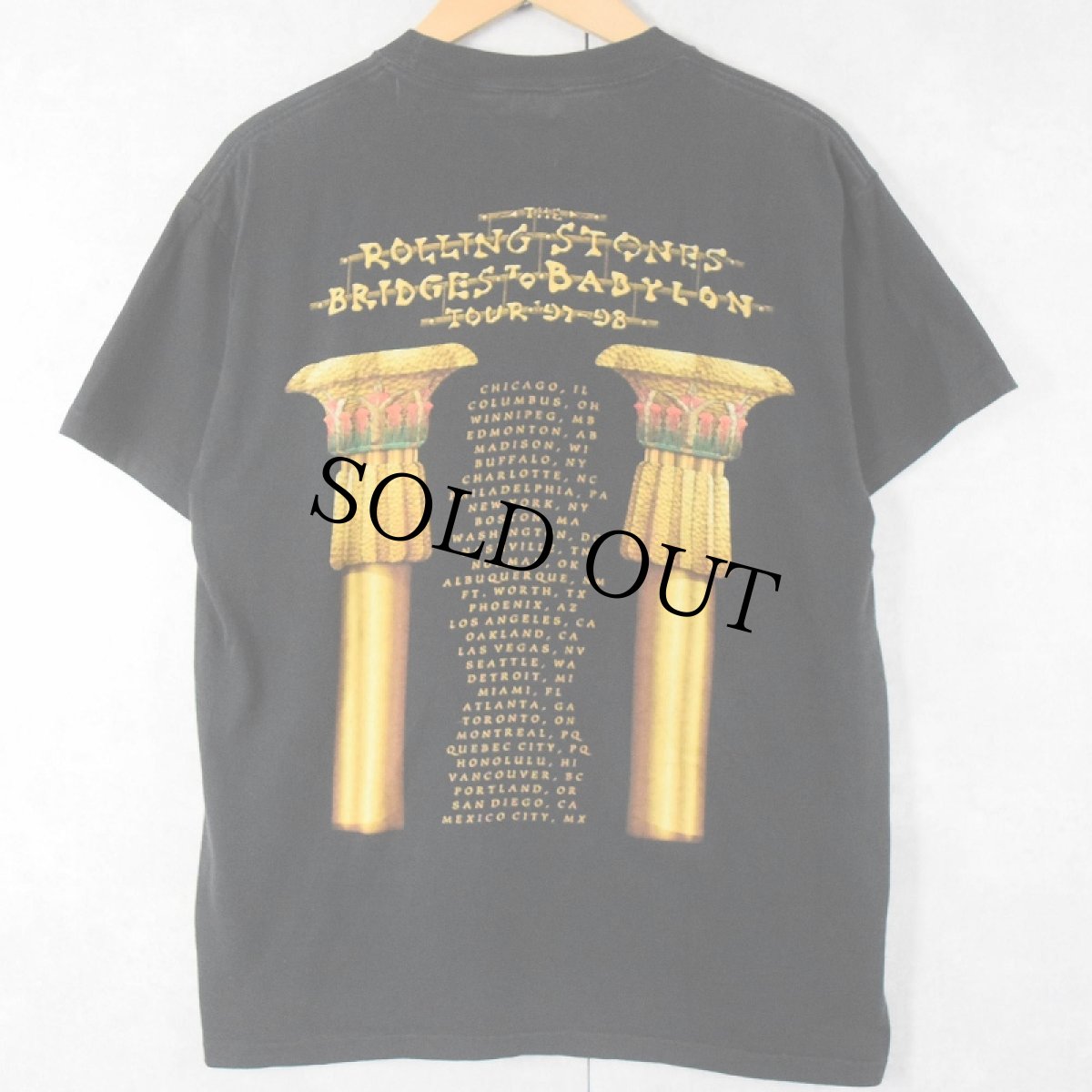 画像2: 90's THE ROLLING STONES "BRIDGES TO BADYLON" ロックバンドツアーTシャツ BLACK L (2)