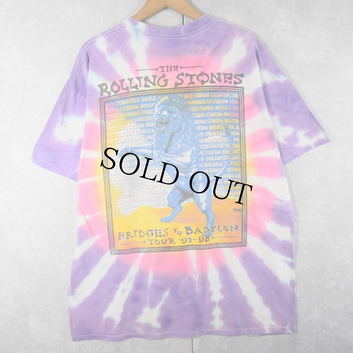 画像2: 90's The Rolling Stones "BRIDGES TO BADYLON" ロックバンドツアーTシャツ XL (2)