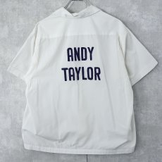 画像1: 60's NAT NAST "ANDY TAYLOR" チェーン刺繍 コットンオープンカラーシャツ (1)