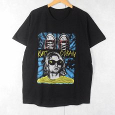 画像1: KURT COBAIN ミュージシャン プリントTシャツ BLACK (1)