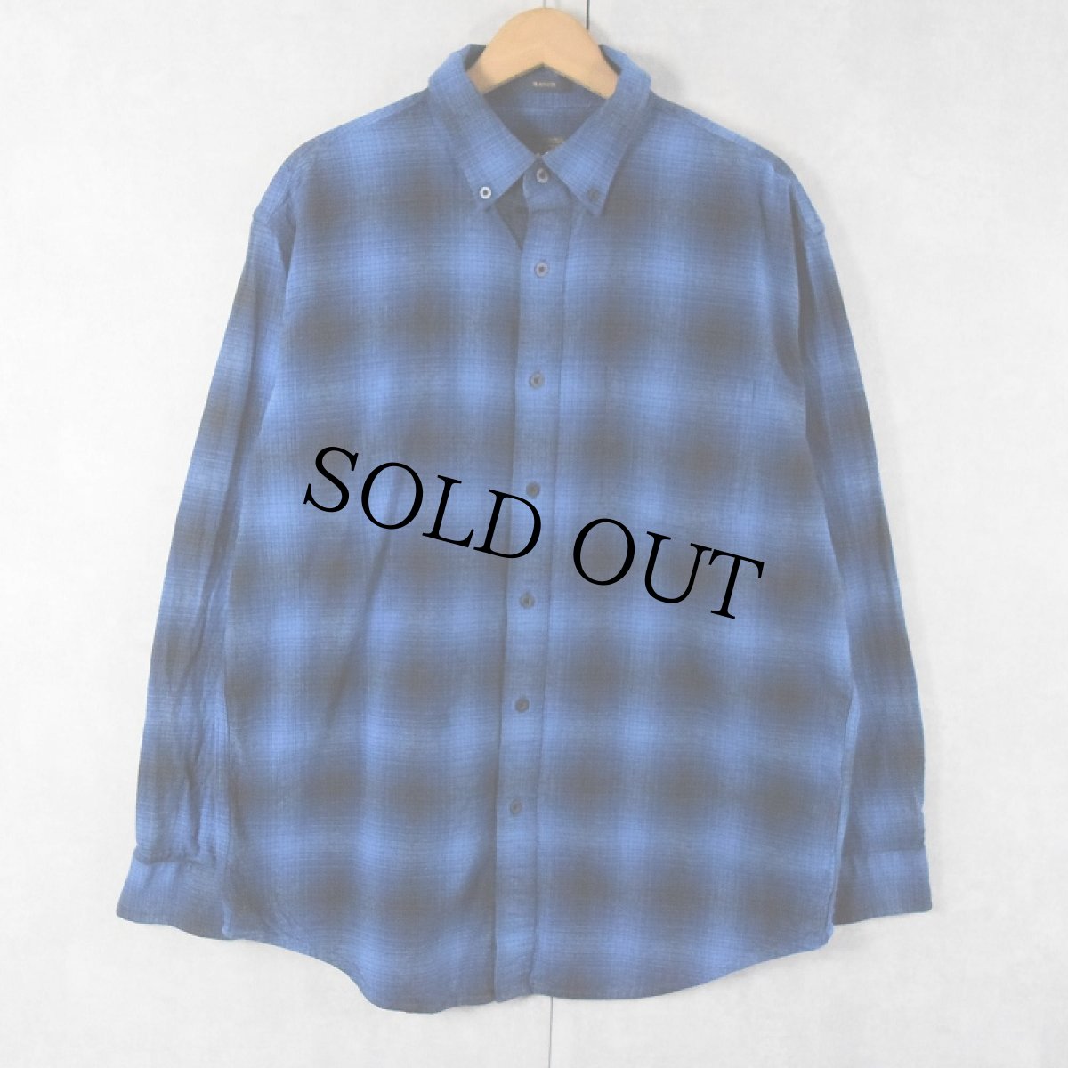 画像1: PENDLETON "MASON" オンブレーチェック柄 コットンボタンダウンシャツ L (1)