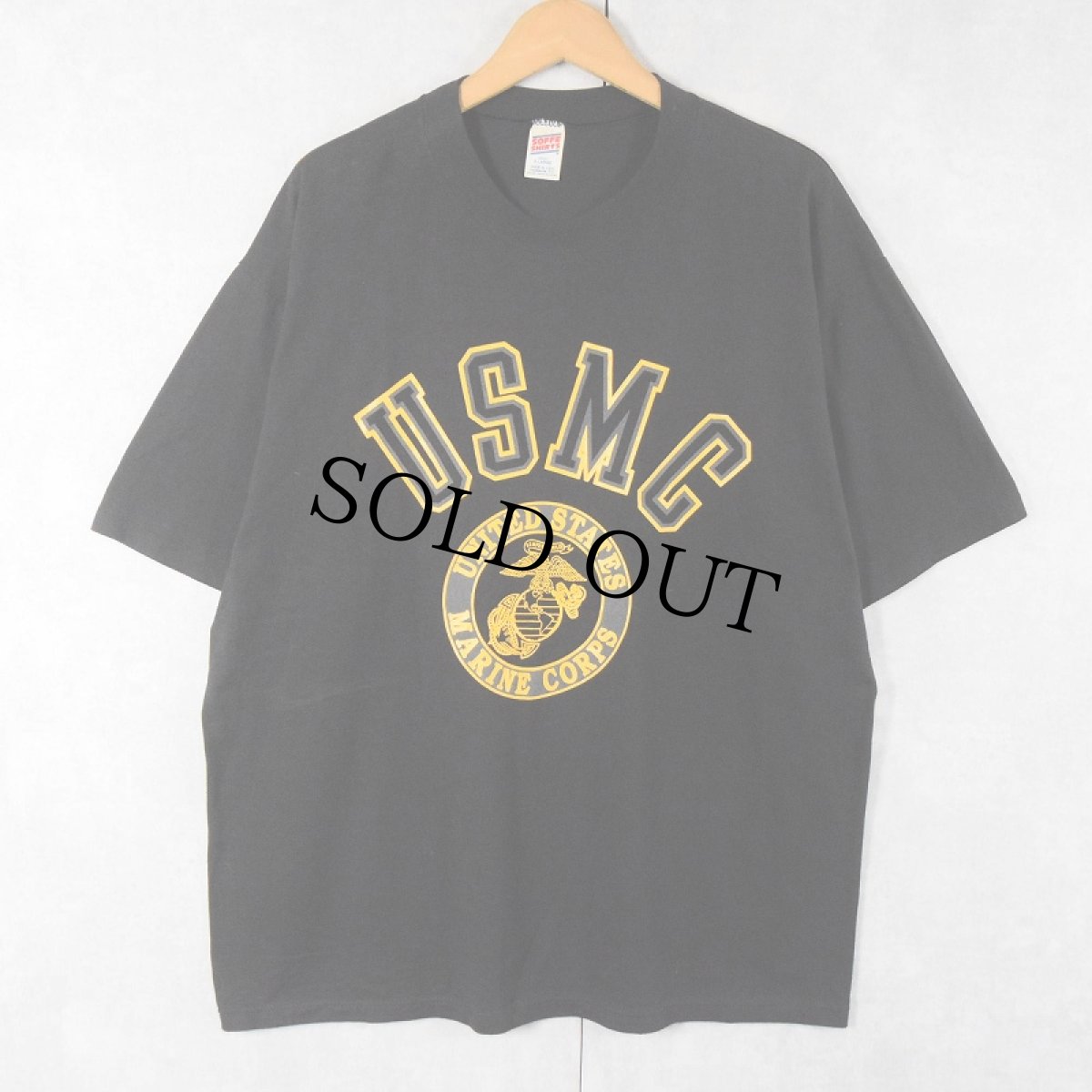 画像1: 90's SOFFE USA製 "USMC" リフレクタープリントTシャツ BLACK XL (1)