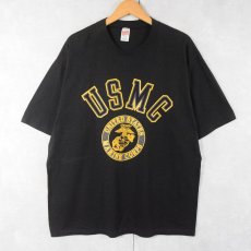 画像1: 90's SOFFE USA製 "USMC" リフレクタープリントTシャツ BLACK XL (1)