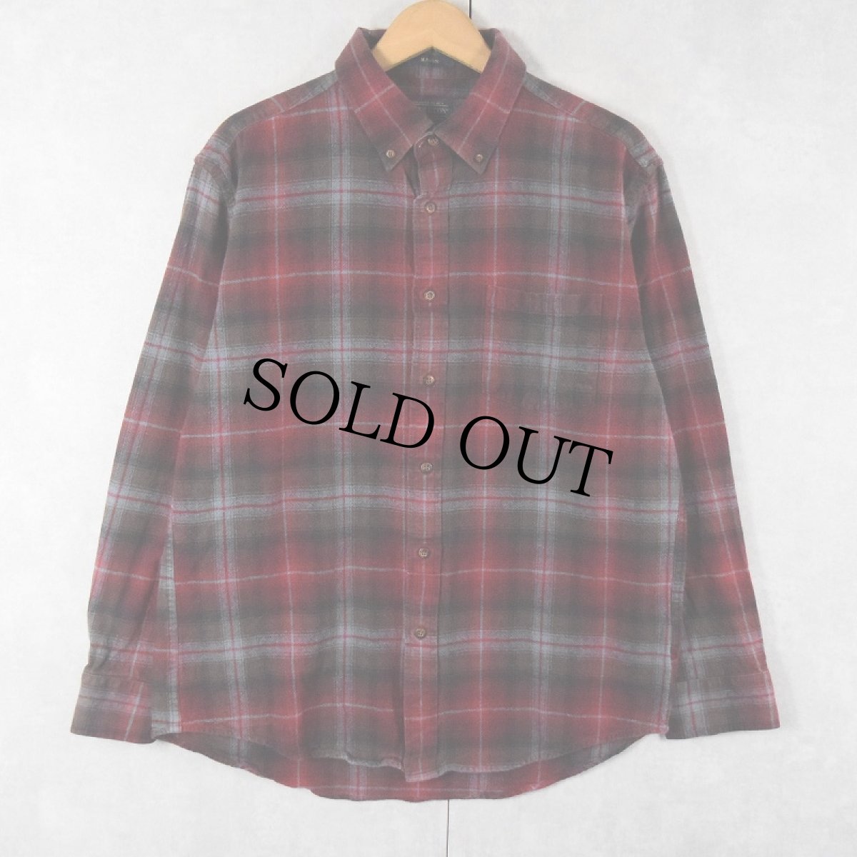 画像1: PENDLETON "MASON" オンブレーチェック柄 コットンボタンダウンシャツ L (1)