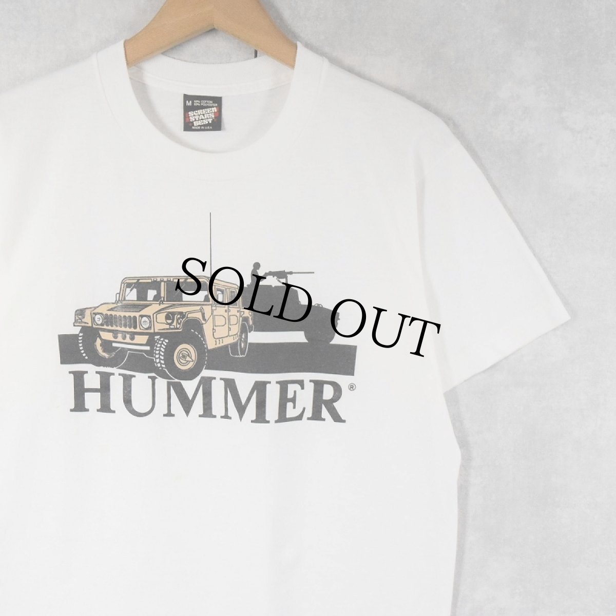 画像1: 80〜90's USA製 HUMMER 自動車メーカー プリントTシャツ M (1)