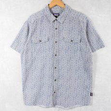 画像1: Patagonia ドット柄 コットンシャツ L (1)