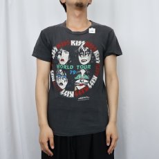 画像2: 1979 KISS "WORLD TOUR 79" ハードロックバンドツアーTシャツ M (2)