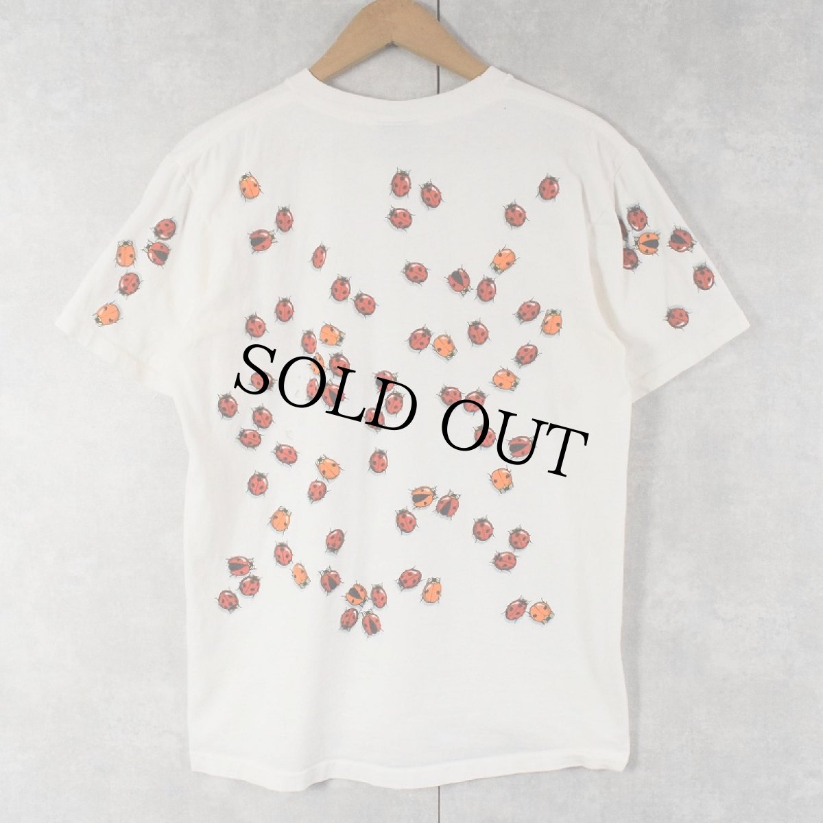 画像2: 90's USA製 "NATIONAL WILDFLOWER RESERCH CENTER" てんとう虫 プリントTシャツ M (2)
