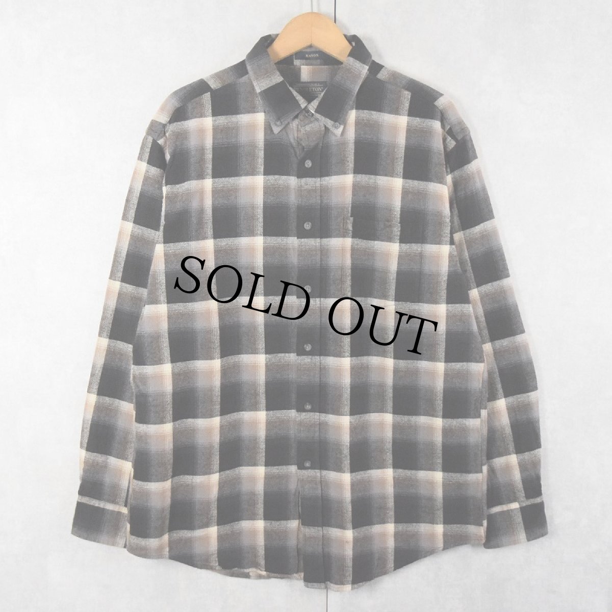 画像1: PENDLETON "MASON" オンブレーチェック柄 コットンボタンダウンシャツ L (1)