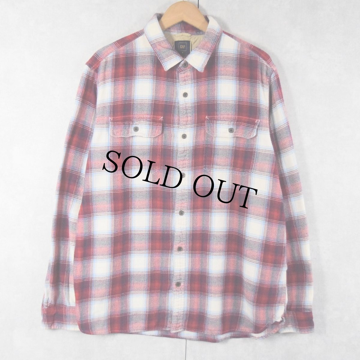 画像1: GAP × PENDLETON オンブレーチェック柄 ライトネルシャツ XL (1)