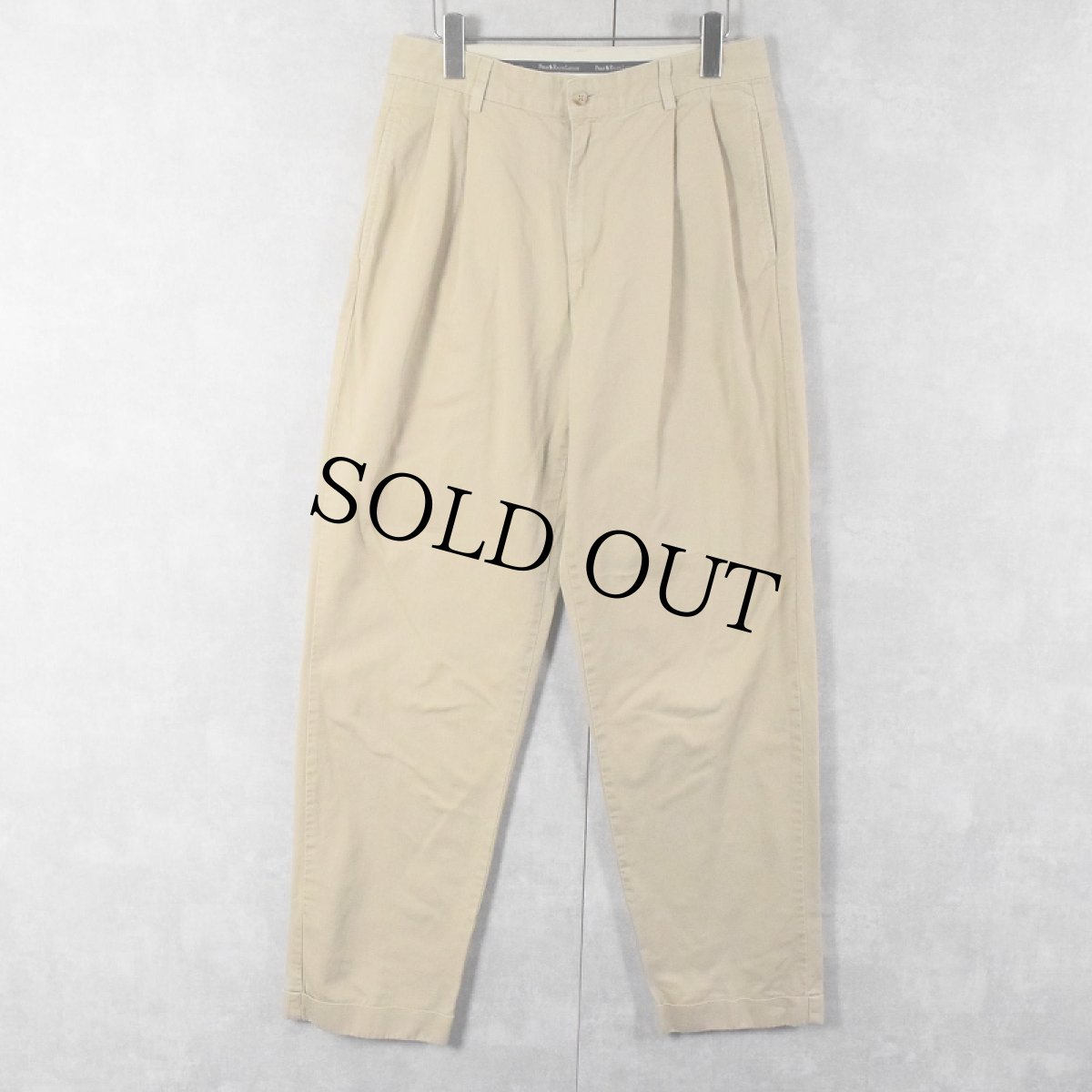 画像1: 90's Ralph Lauren POLO CHINO USA製 2タック チノトラウザーズ W31 (1)