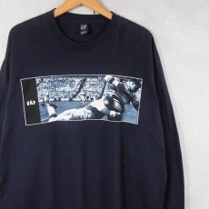 画像1: GAP USA製 ラグビー プリントロンT NAVY L (1)
