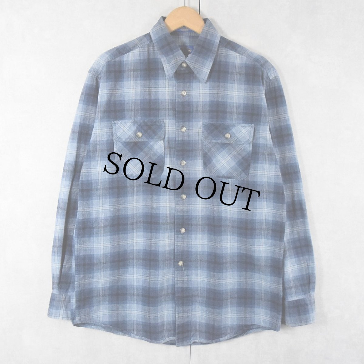 画像1: PENDLETON "HIKER SHIRT" オンブレーチェック柄 コットンシャツ M (1)
