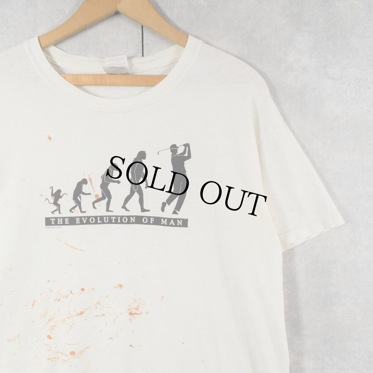 画像1: 2000's THE EVOLUTION OF MAN 人類の進化 プリントTシャツ L (1)