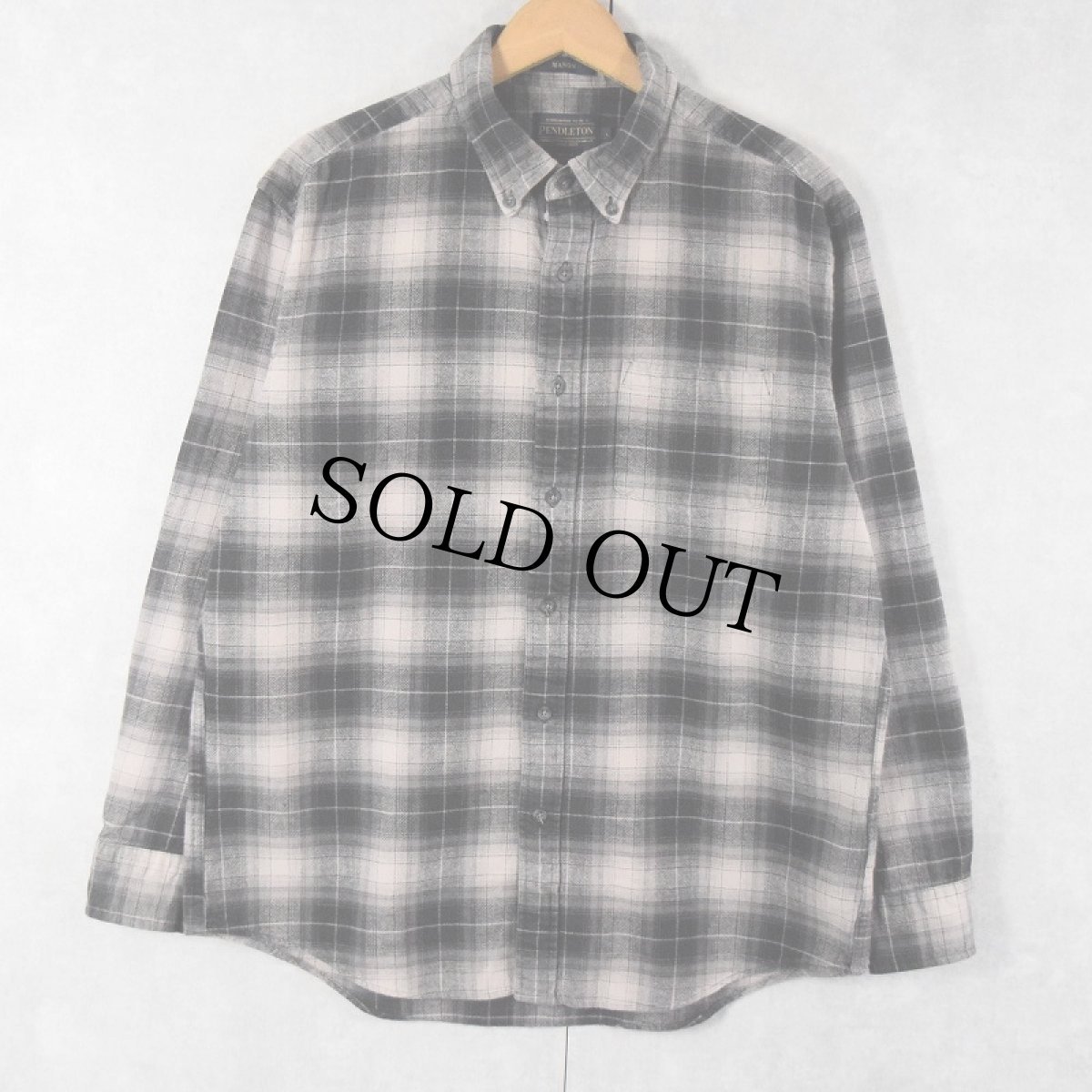 画像1: PENDLETON "MASON" オンブレーチェック柄 コットンボタンダウンシャツ L (1)