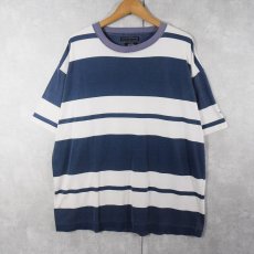 画像1: DOCKERS マルチボーダー柄 Tシャツ L (1)