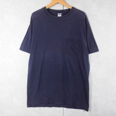 画像1: 90's TOWNCRAFT USA製 無地 ポケットTシャツ NAVY XL (1)