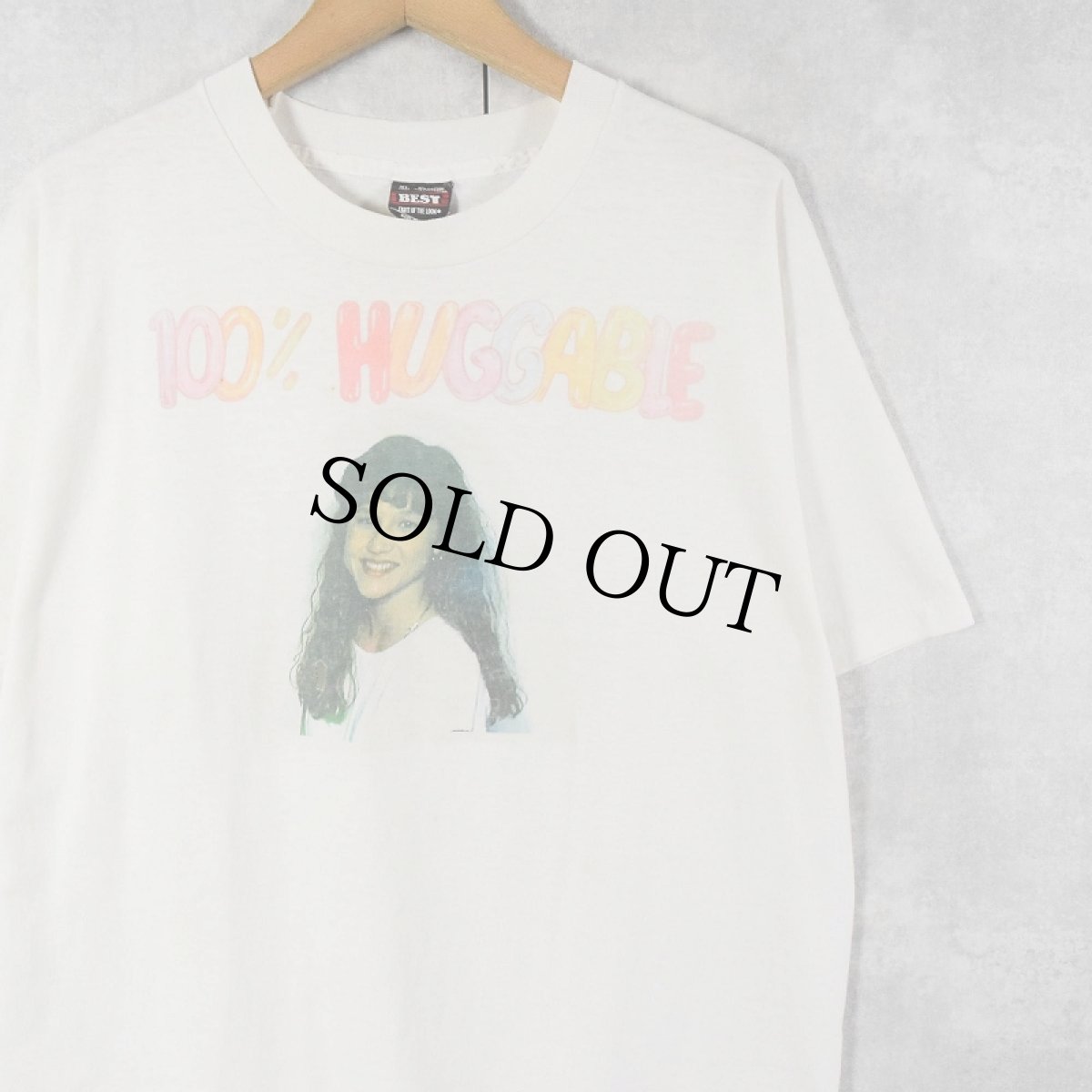 画像1: 90's USA製 "100% HUGGABLE" メモリアルフォトプリントTシャツ XL (1)