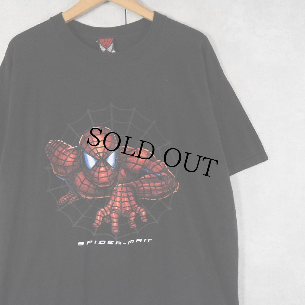 画像1: 2002 SPIDER-MAN USA製 キャラクタープリントTシャツ BLACK XL (1)