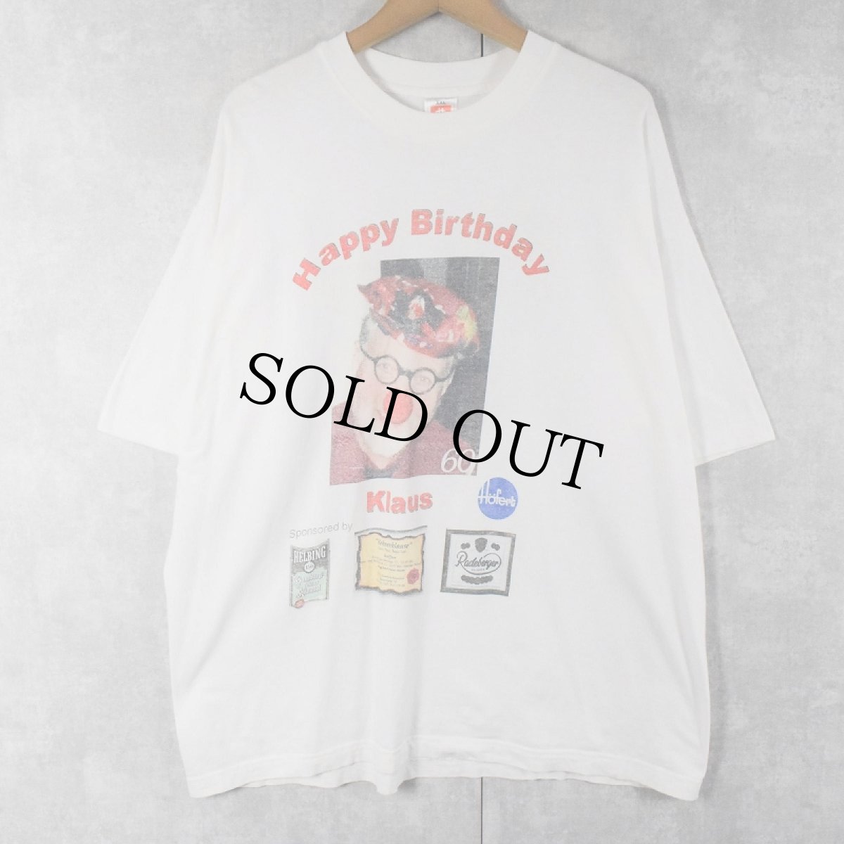 画像1: "Happy Birthday Klaus"  メモリアルフォトプリントTシャツ XXL (1)