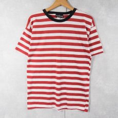 画像1: 80〜90's FUSION ボーダー柄Tシャツ M (1)