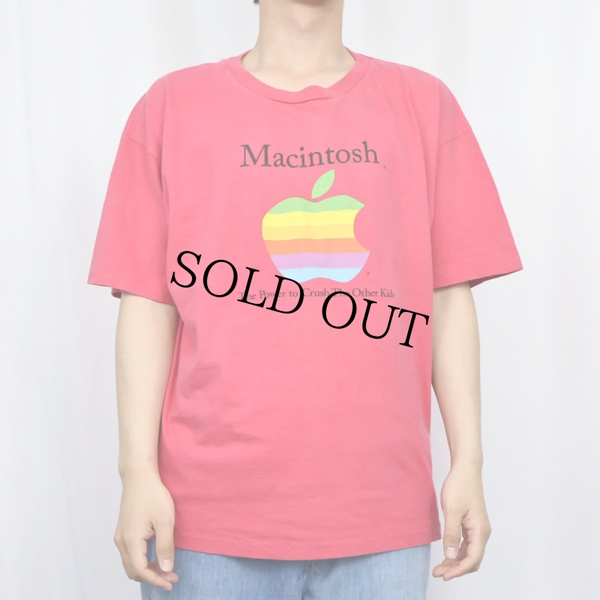 画像2: 90's Apple USA製 "Macintosh" レインボーロゴプリントTシャツ L (2)