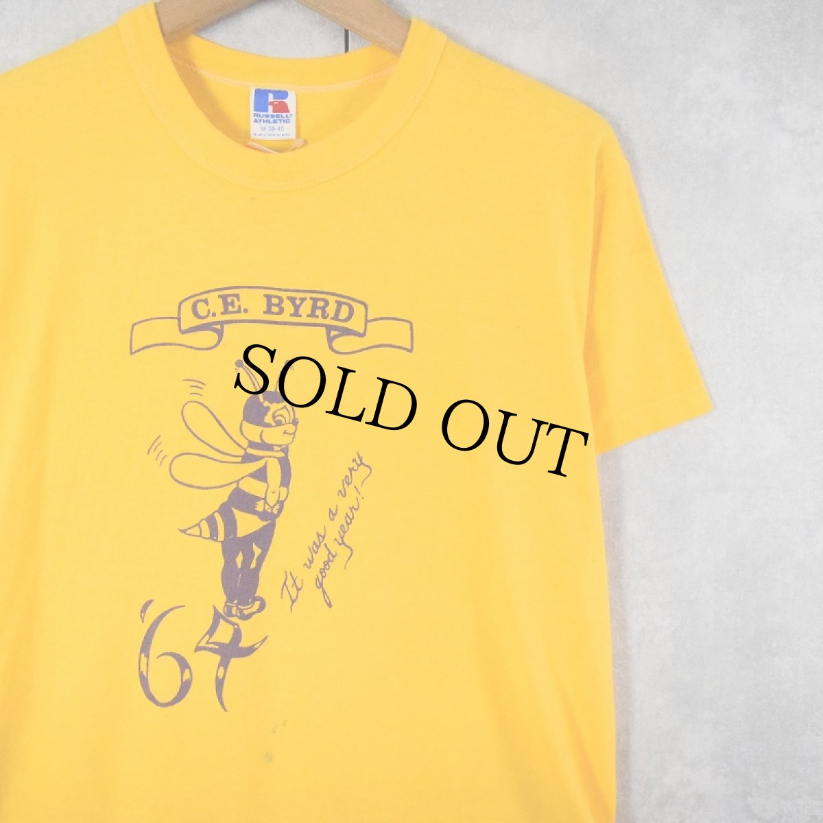 画像1: 80's RUSSELL ATHLETIC "C.E. BYRD" プリントTシャツ M (1)