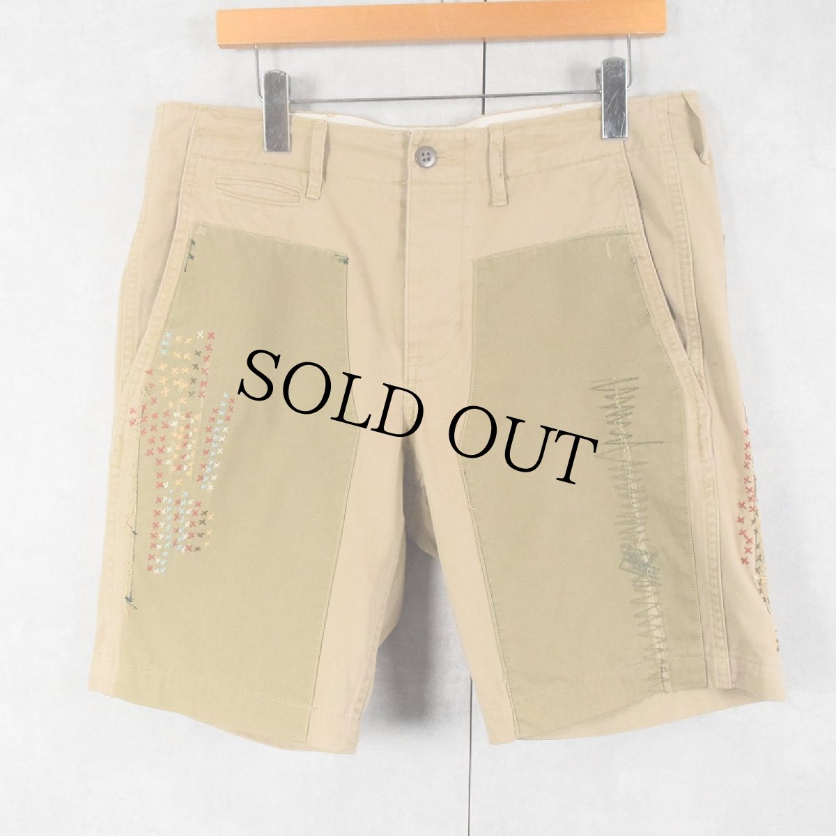 画像1: Ralph Lauren DENIM&SUPPLY ダブルニー 刺繍デザイン コットンショーツ W36 (1)