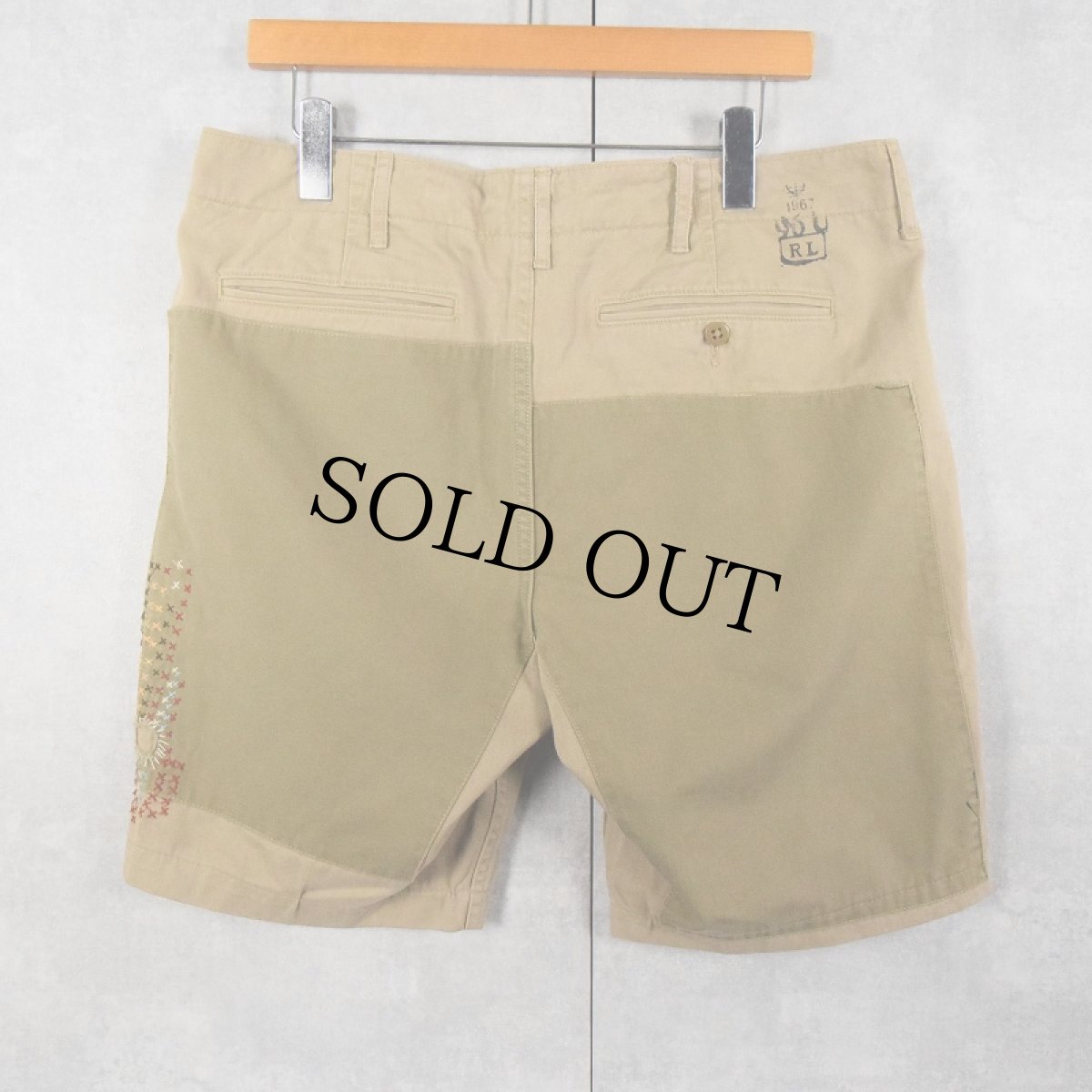 画像2: Ralph Lauren DENIM&SUPPLY ダブルニー 刺繍デザイン コットンショーツ W36 (2)