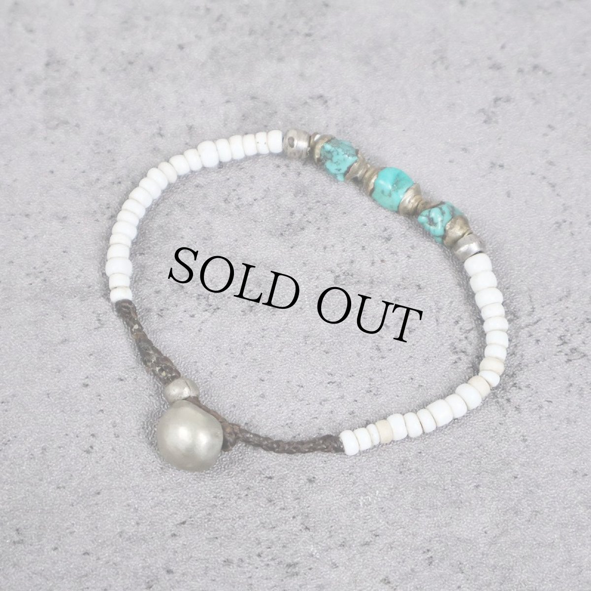 画像1: RORAN "Antique Turquoise × Antique Grass Beads" ブレスレット (1)
