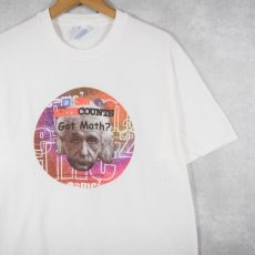画像1: 90's Albert Einstein "Got Math?" 偉人プリントTシャツ L (1)
