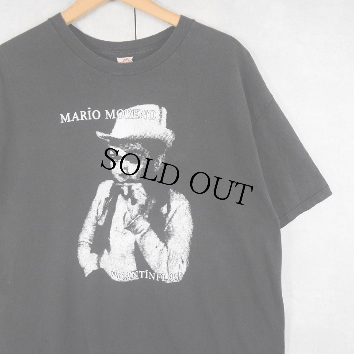 画像1: 90〜2000's MARIO MORENO 俳優プリントTシャツ BLACK XL (1)