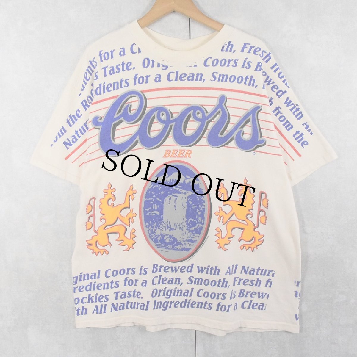 画像1: 90's Coors Beer USA製 ビールメーカー 大判プリントTシャツ L (1)
