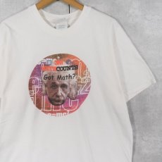 画像1: 90's Albert Einstein "Got Math?" 偉人プリントTシャツ L (1)
