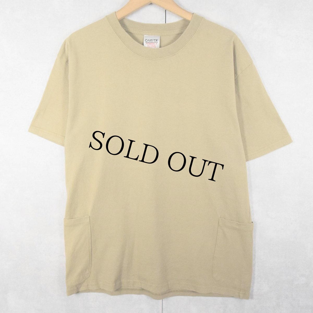 画像1: 90's ONEITA サイドポケット付き 無地Tシャツ S (1)