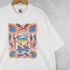 画像1: 90's USA製 CALEX ツールプリントTシャツ XL (1)
