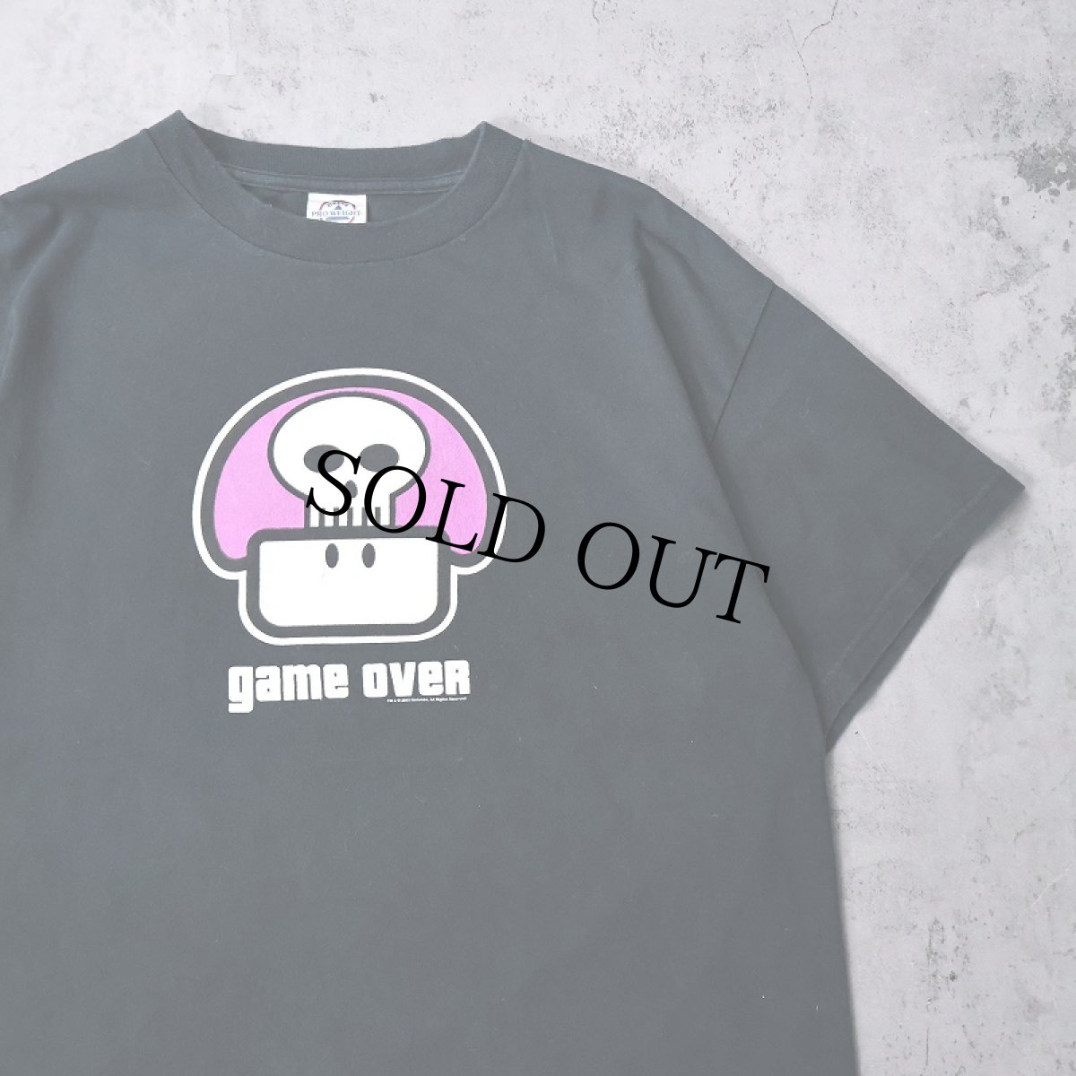 画像1: 2003 Nintendo スーパーマリオ "毒キノコ" ゲームキャラクタープリントTシャツ BLACK M (1)