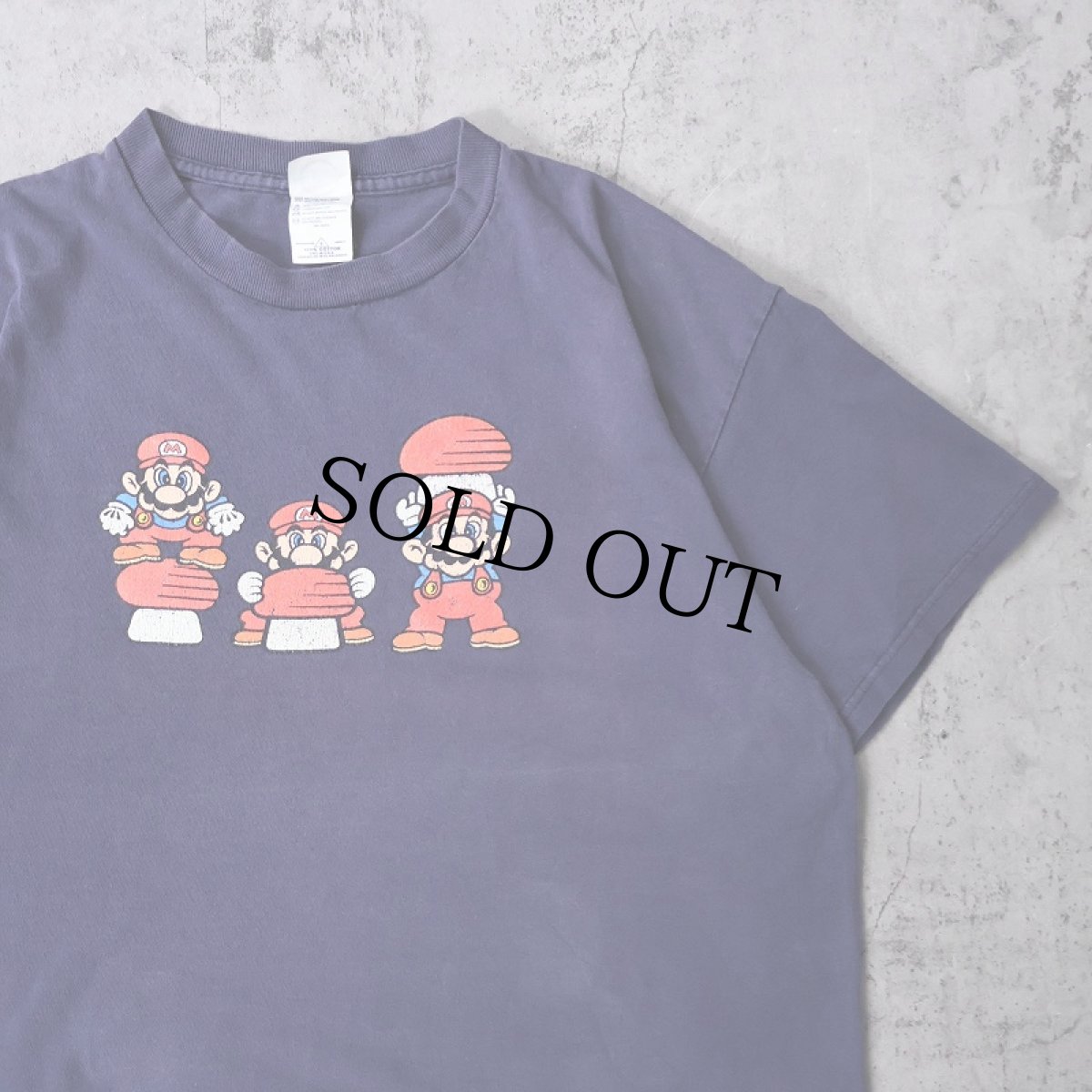 画像1: スーパーマリオ ゲームキャラクタープリントTシャツ NAVY L (1)