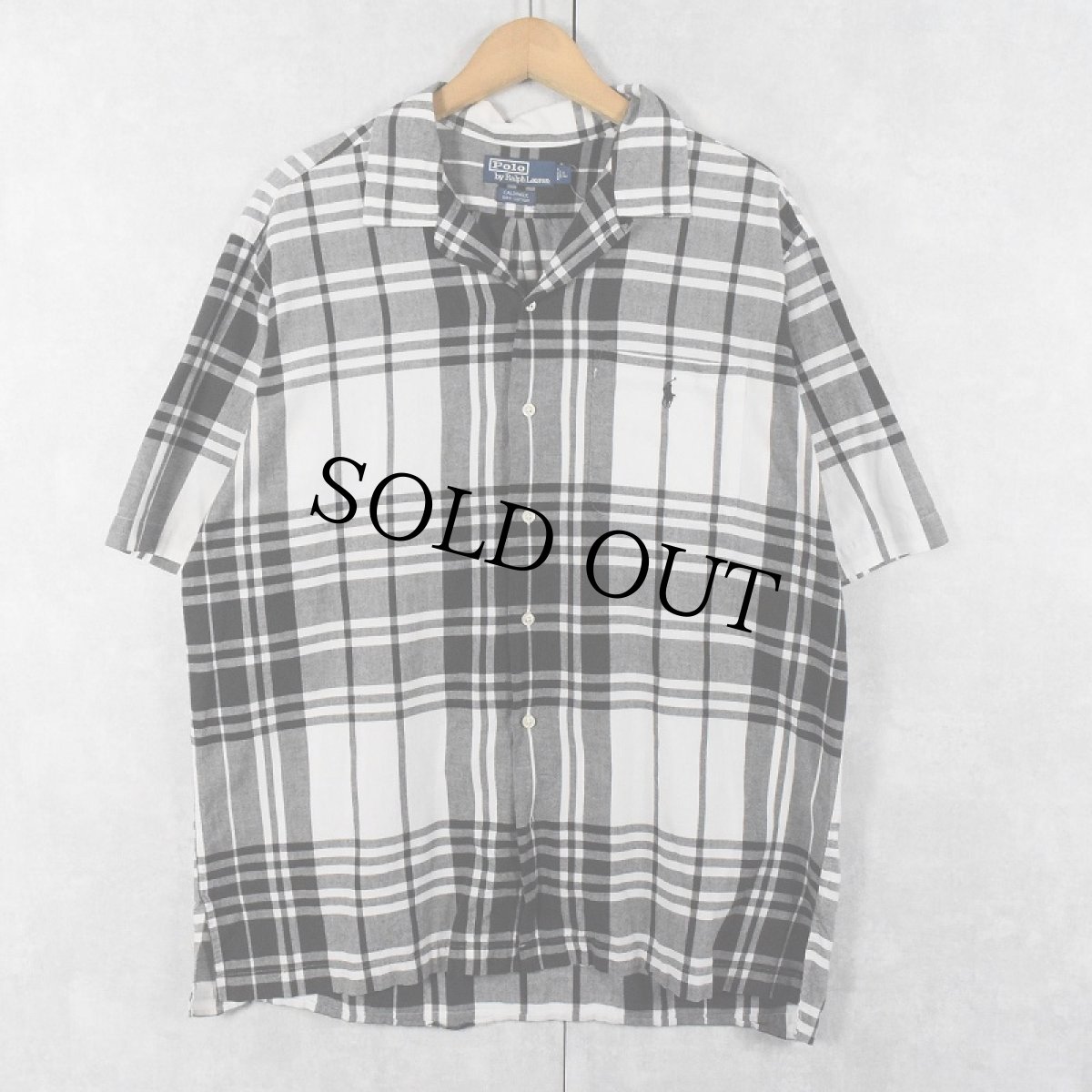 画像1: POLO Ralph Lauren "CALDWELL" チェック柄 コットンオープンカラーシャツ L (1)