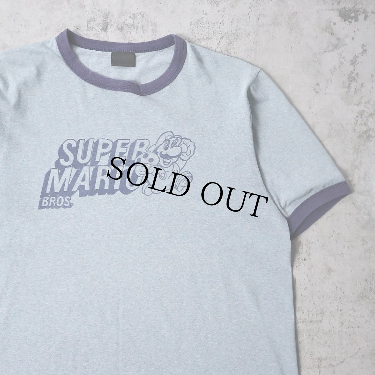 画像1: 90's SUPER MARIO BROS. ゲームキャラクタープリントリンガーTシャツ (1)