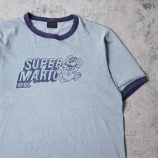 画像1: 90's SUPER MARIO BROS. ゲームキャラクタープリントリンガーTシャツ (1)