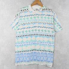 画像1: 90's USA製 マリン柄 プリントTシャツ L (1)