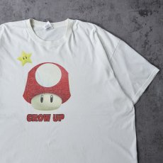 画像1: スーパーマリオ "スーパーキノコ" ゲームキャラクタープリントTシャツ XXL (1)