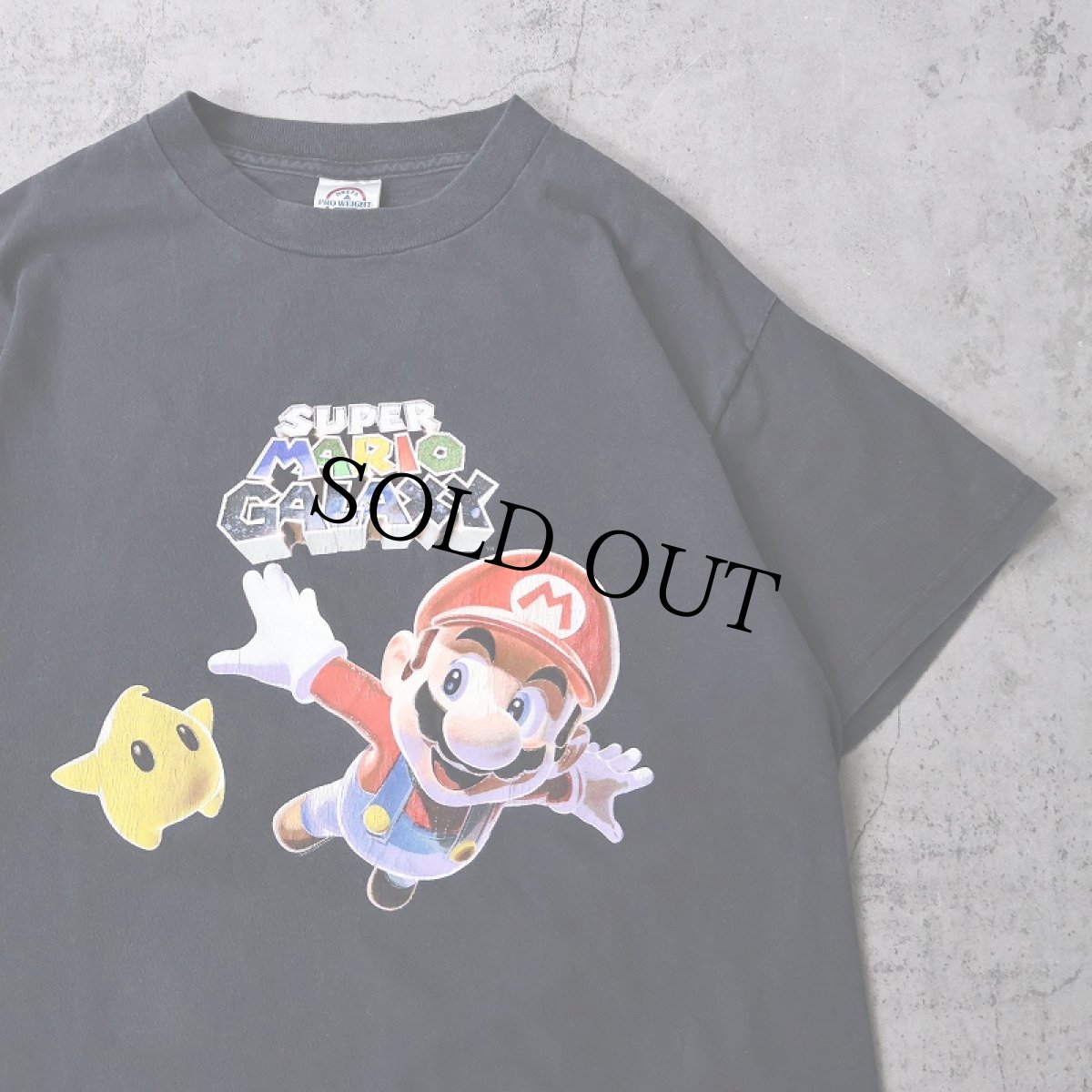 画像1: 【SALE】 2000's Nintendo SUPER MARIO GALAXY ゲームキャラクタープリントTシャツ BLACK M (1)