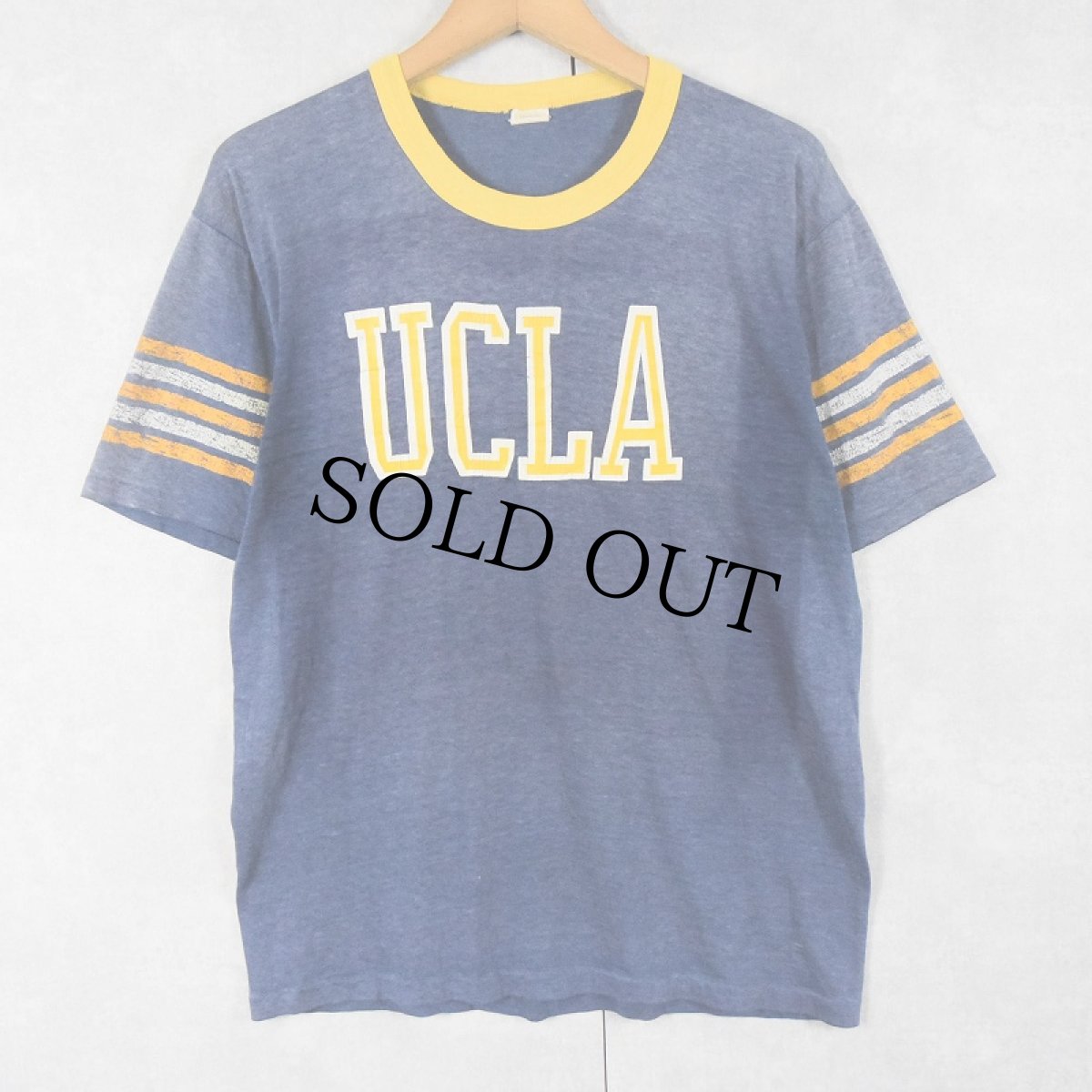 画像1: 80's Velva sheen USA製 "UCLA" プリントWINTシャツ L (1)
